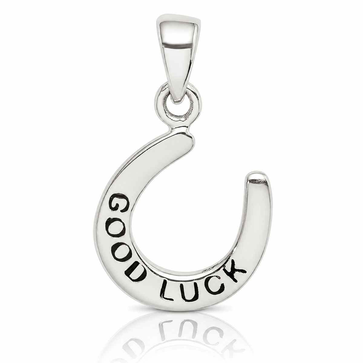 Sterling Silver Enamel Good Luck Horse Shoe Pendant - Lifestyle View