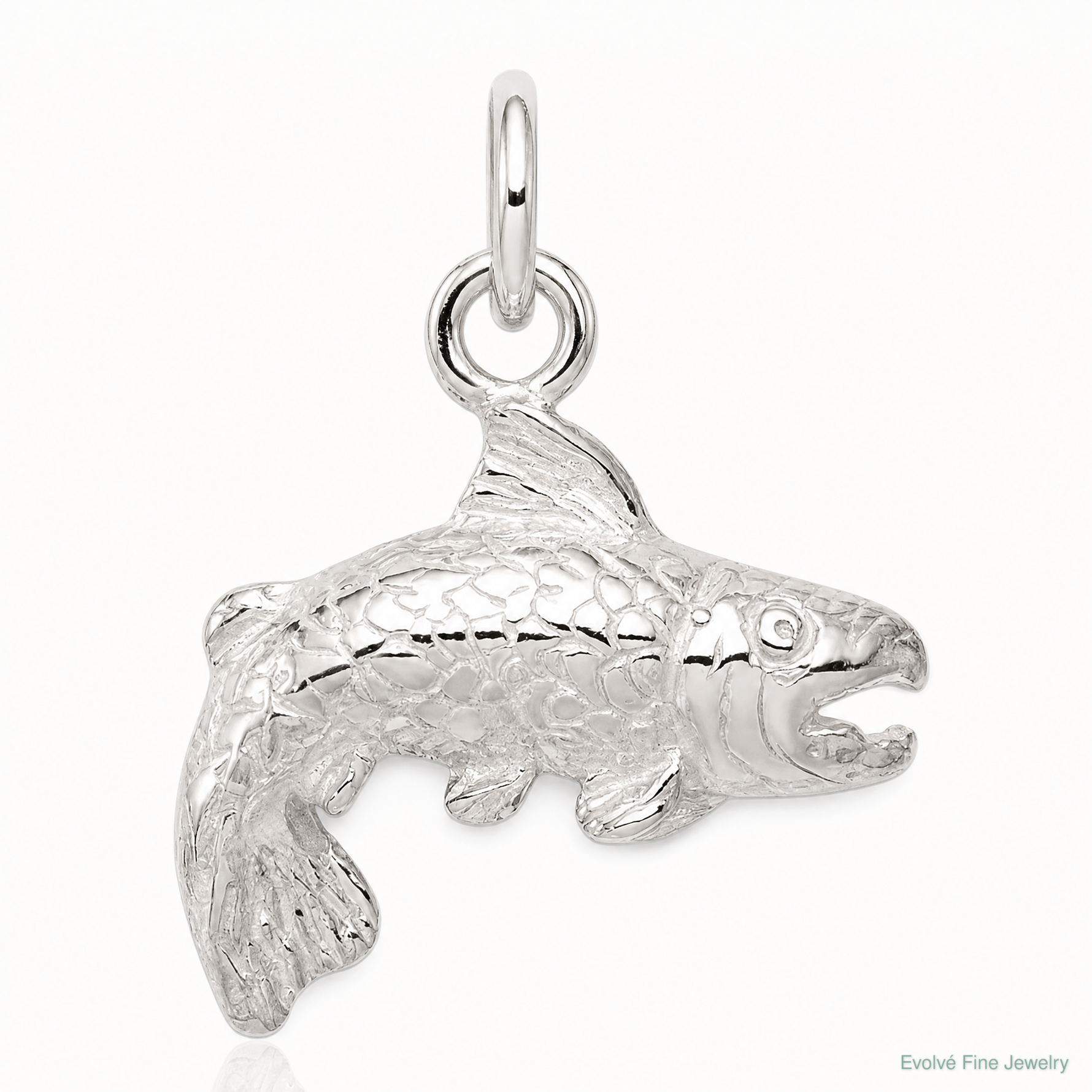 Sterling Silver Fish Charm - Lifestyle View