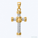 Sterling Silver & Gold-tone Twisted Cross Pendant - Lifestyle View