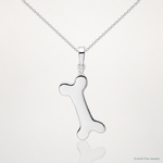Sterling Silver Rhodium-plated Polished Engraveable Dog Bone Pendant - Lifestyle View