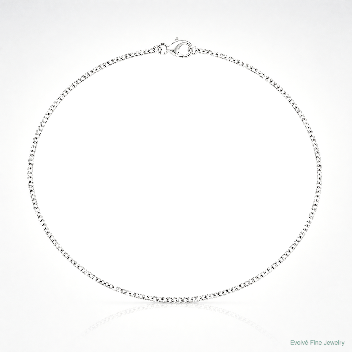 Sterling Silver Rhodium-plated 1.5mm Curb Chain - Lifestyle View