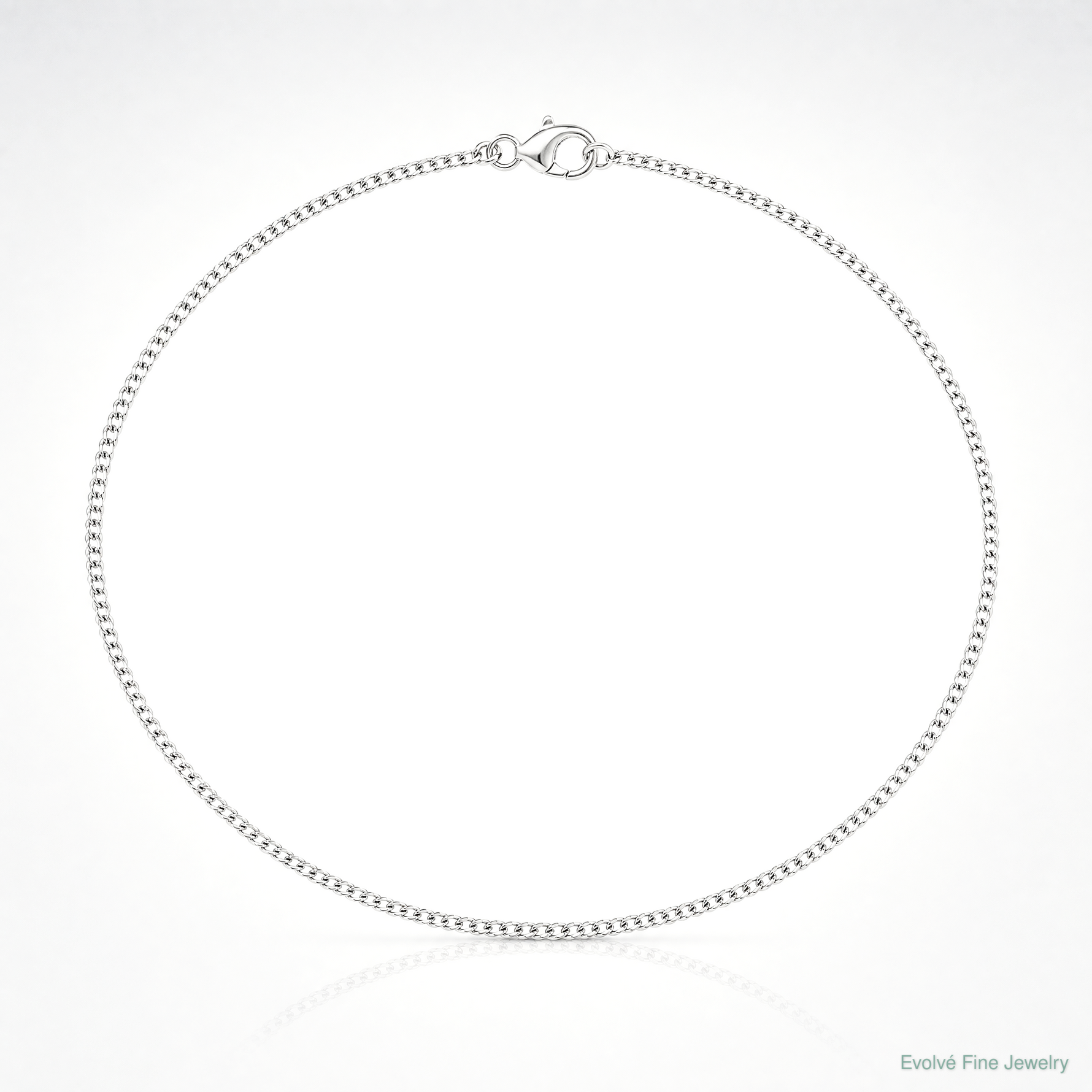 Sterling Silver Rhodium-plated 1.5mm Curb Chain - Lifestyle View