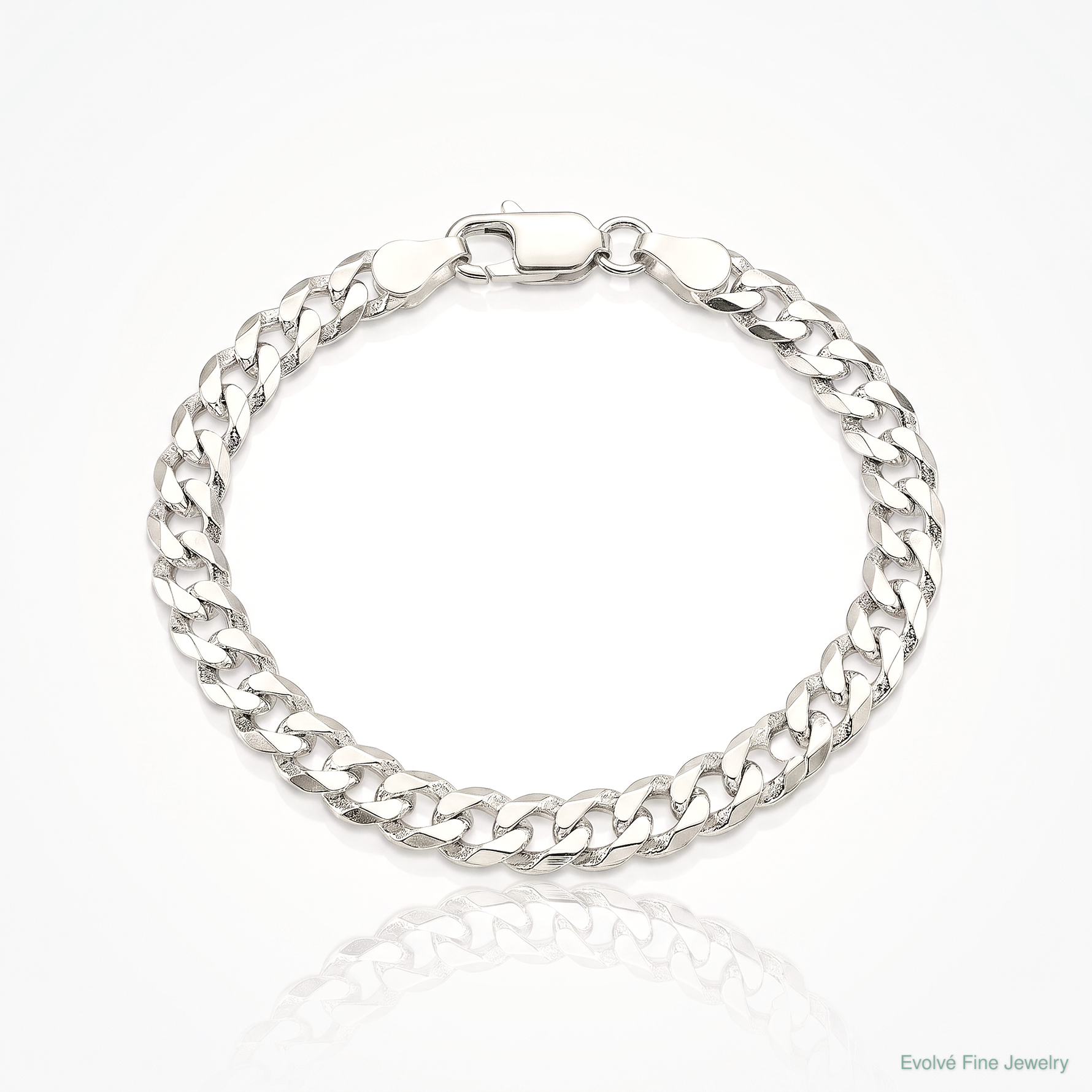 Sterling Silver 4.5mm Concave Beveled Curb Chain - Lifestyle View