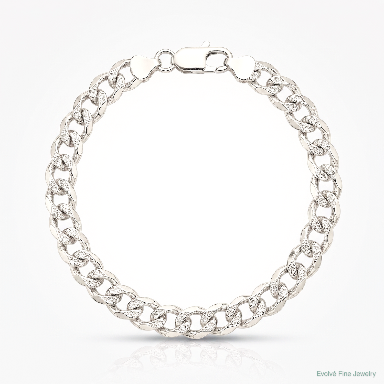 Sterling Silver 8.3mm Pavé Curb Chain - Lifestyle View