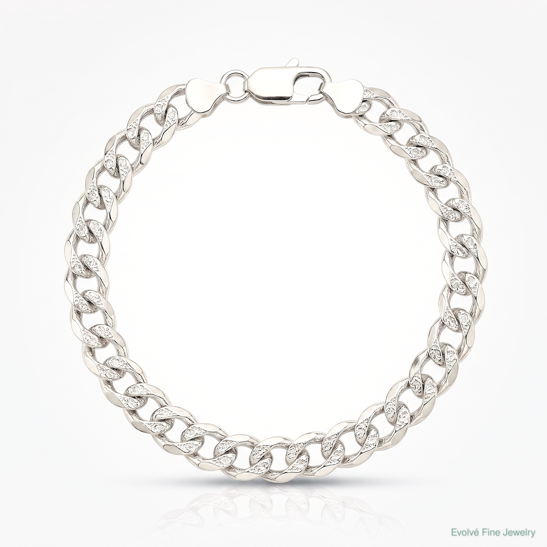 Sterling Silver 8.3mm Pavé Curb Chain - Lifestyle View