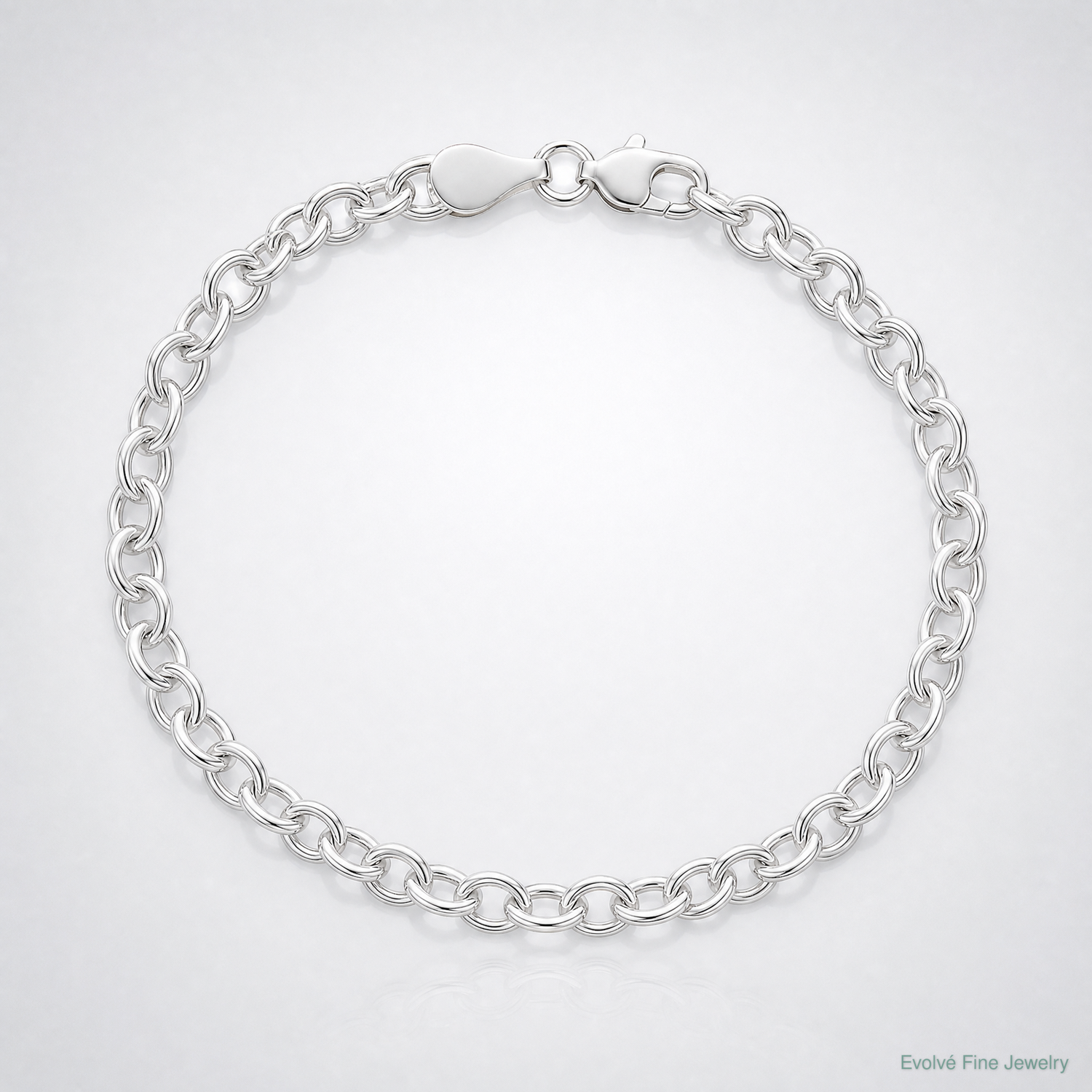 Sterling Silver 4.25mm Double Link Charm Bracelet - Lifestyle View