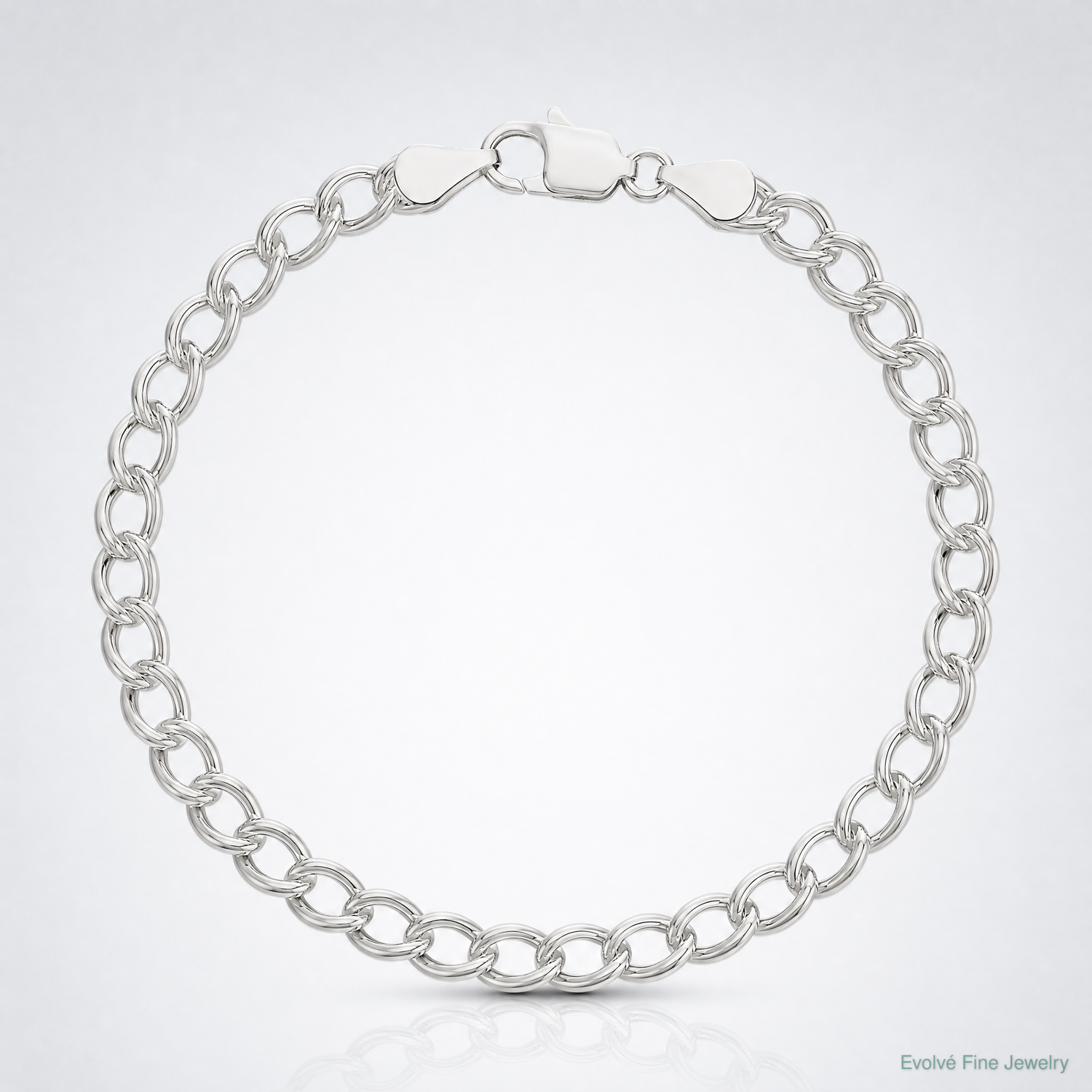 Sterling Silver 5mm Double Link Charm Bracelet - Lifestyle View