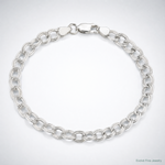 Sterling Silver 7mm Double Link Charm Bracelet - Lifestyle View
