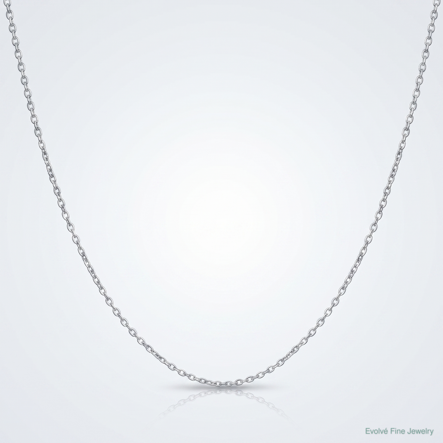 Sterling Silver Rhodium-plated 1mm Cable Chain - Lifestyle View