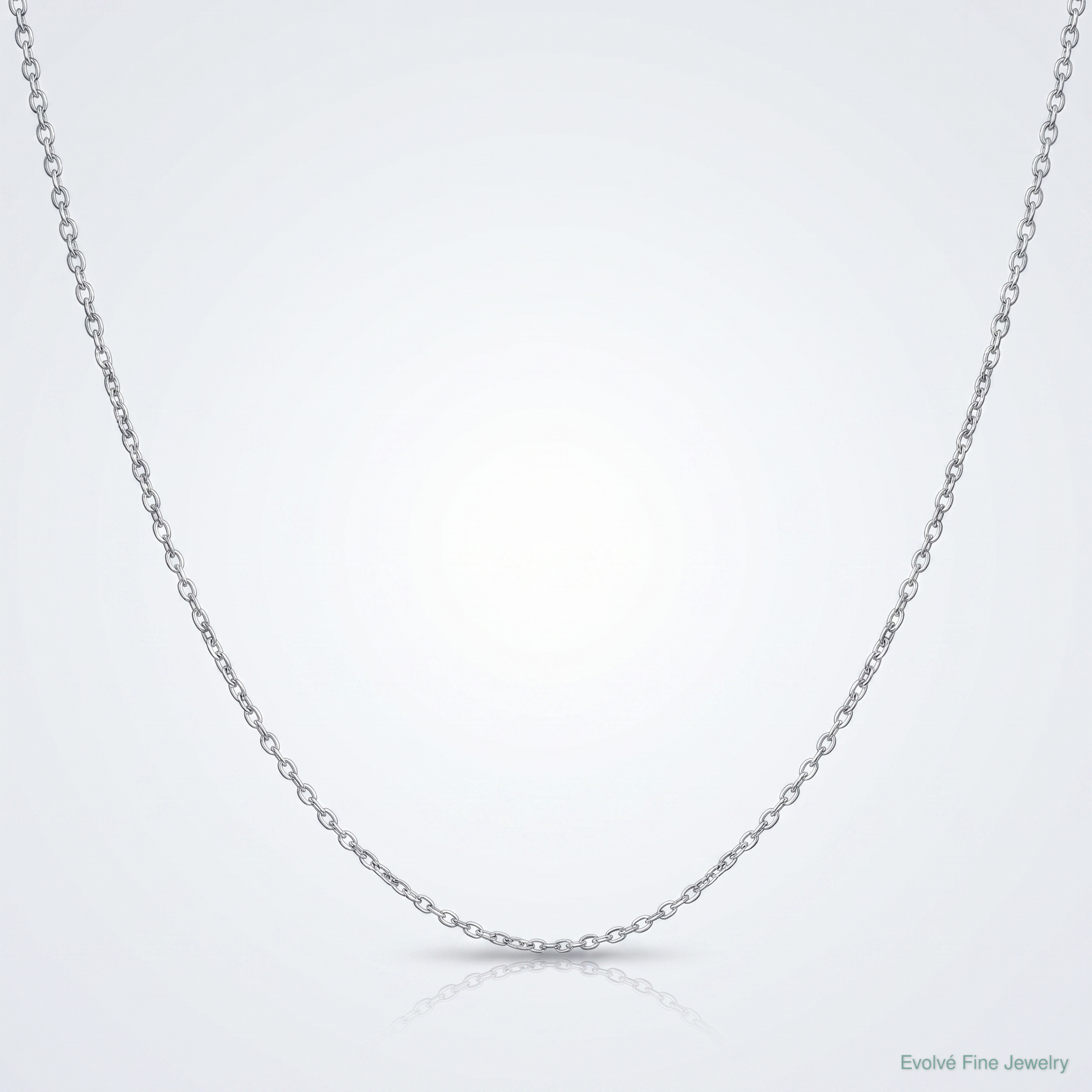 Sterling Silver Rhodium-plated 1mm Cable Chain - Lifestyle View