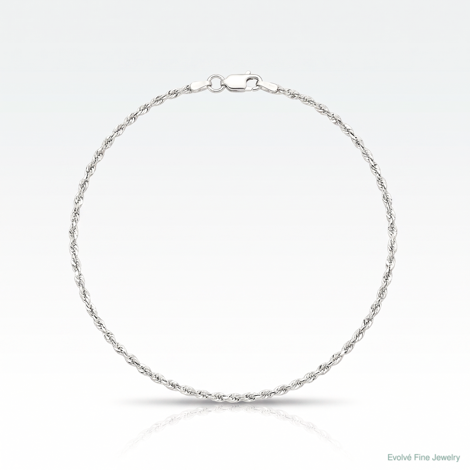 Sterling Silver 1.5mm Diamond-cut Rope Chain - Lifestyle View