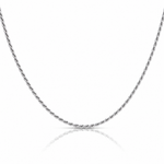 Sterling Silver Rhodium-plated 1.5mm Diamond-cut Rope Chain - Lifestyle View