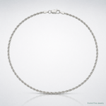 Sterling Silver 2.25mm Diamond-cut Rope Chain - Lifestyle View