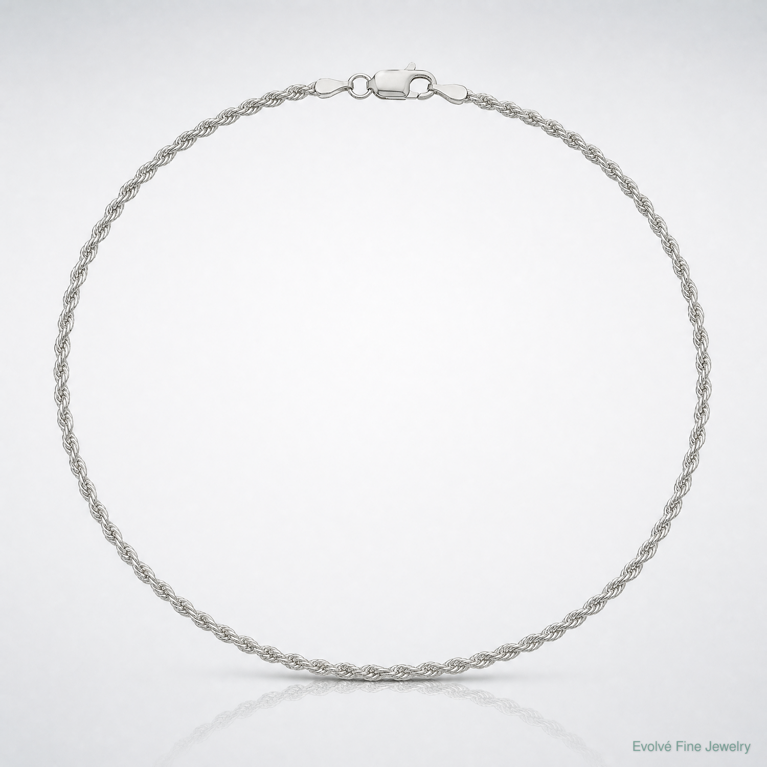 Sterling Silver 2.25mm Diamond-cut Rope Chain - Lifestyle View