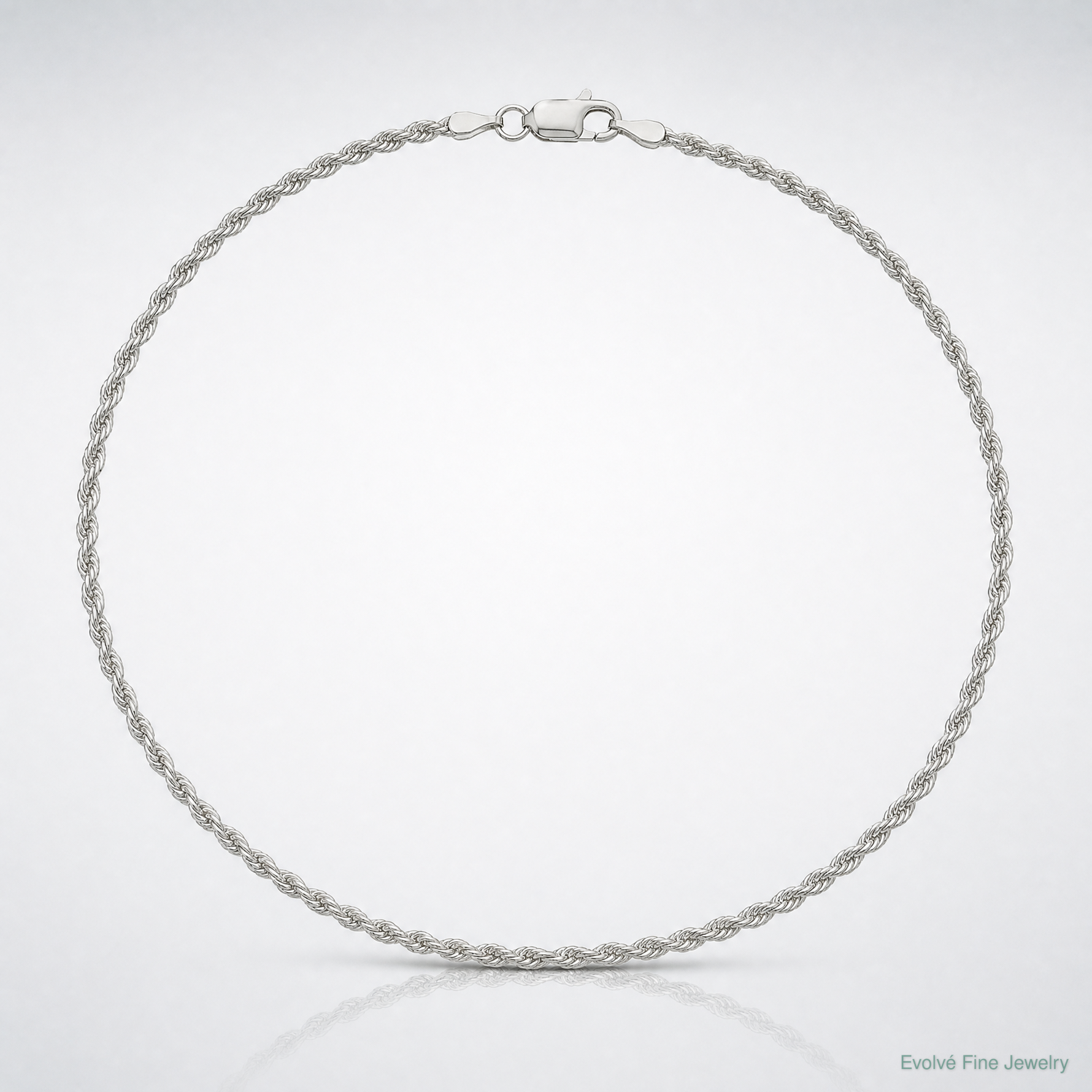 Sterling Silver 2.25mm Diamond-cut Rope Chain - Lifestyle View