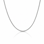 Sterling Silver Rhodium-plated 2.25mm Diamond-cut Rope Chain - Lifestyle View