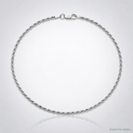 Sterling Silver Rhodium-plated 2.25mm Diamond-cut Rope Chain - Lifestyle View