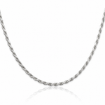 Sterling Silver 2.5mm Diamond-cut Rope Chain - Lifestyle View