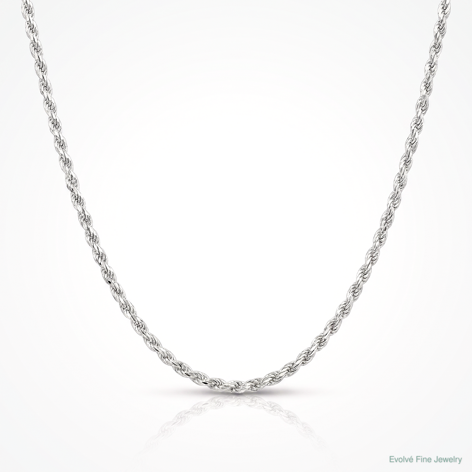 Sterling Silver 2.75mm Diamond-cut Rope Chain - Lifestyle View