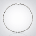 Sterling Silver 2.75mm Diamond-cut Rope Chain - Lifestyle View