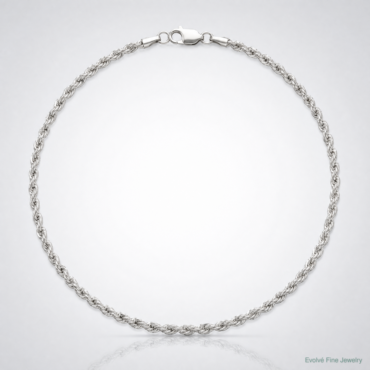 Sterling Silver 2.75mm Diamond-cut Rope Chain - Lifestyle View