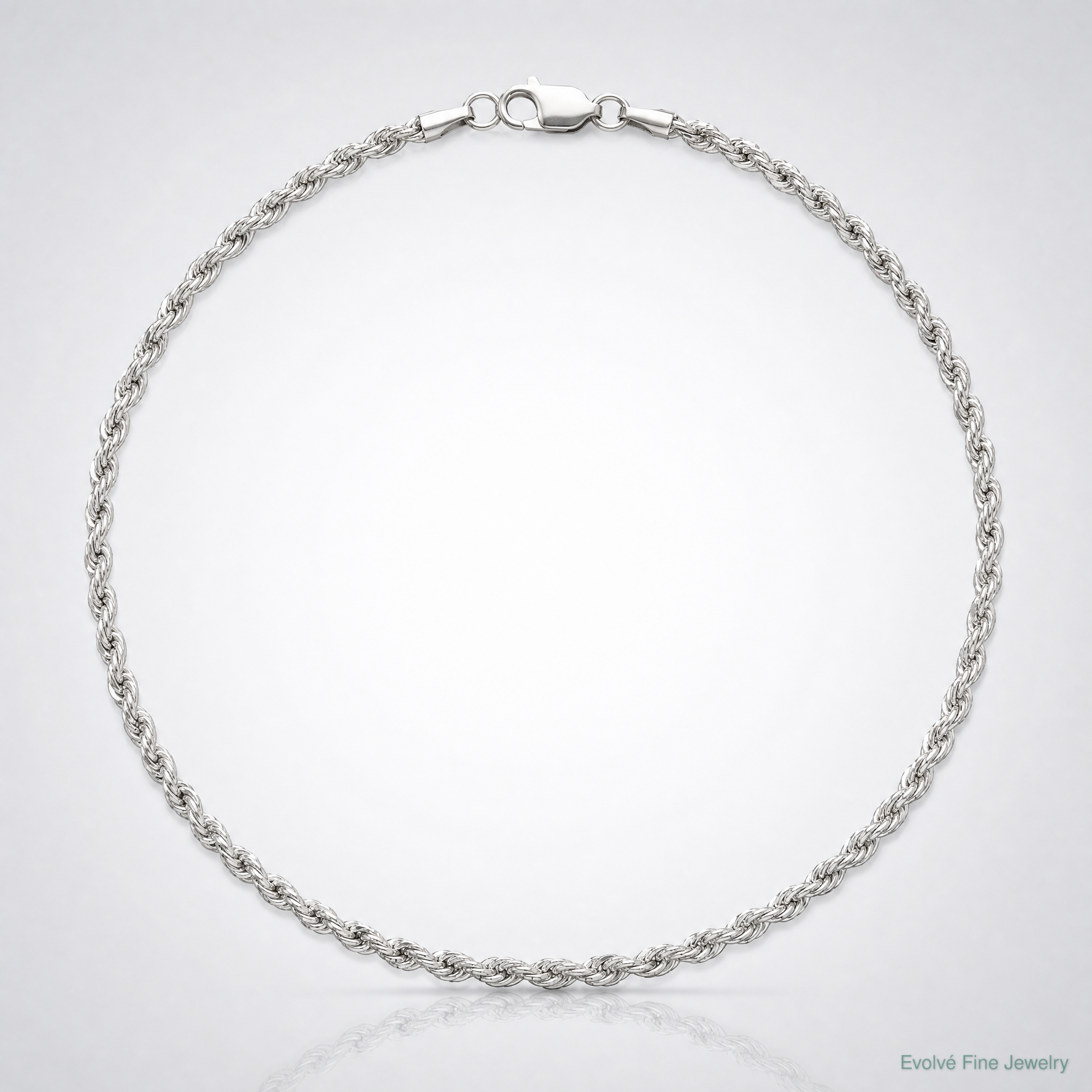 Sterling Silver 2.75mm Diamond-cut Rope Chain - Lifestyle View