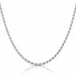 Sterling Silver 2.75mm Diamond-cut Rope Chain w/2in ext. - Lifestyle View