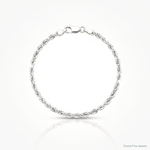 Sterling Silver 4.25mm Diamond-cut Rope Chain - Lifestyle View