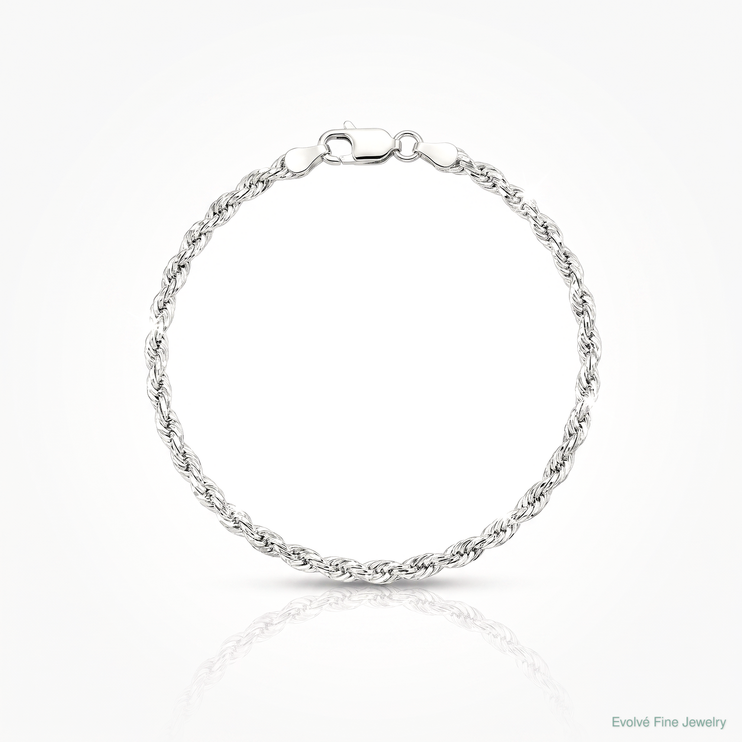 Sterling Silver 4.25mm Diamond-cut Rope Chain - Lifestyle View