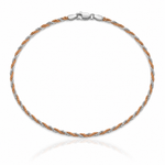 Sterling Silver And Rose Vermeil 2.5mm Diamond-cut Rope Chain - Lifestyle View