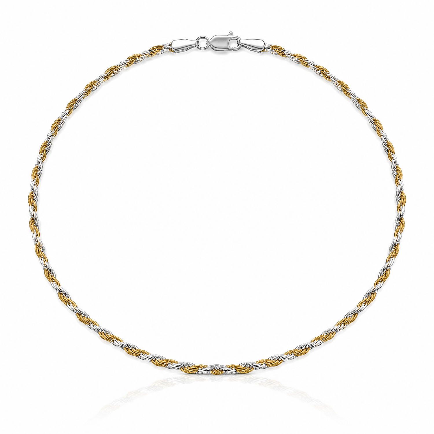 Sterling Silver And Vermeil 2.5mm Diamond-cut Rope Chain - Lifestyle View
