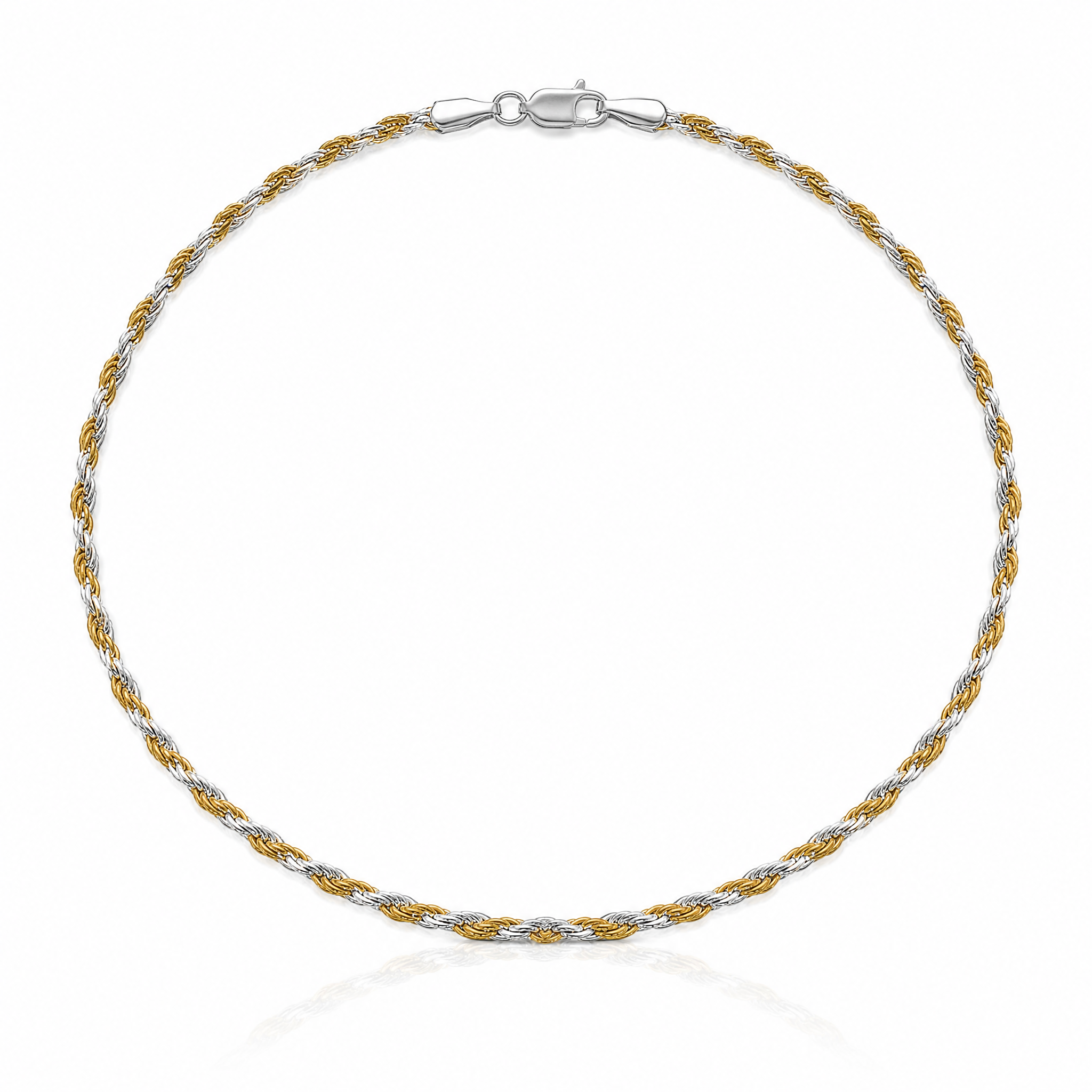 Sterling Silver And Vermeil 2.5mm Diamond-cut Rope Chain - Lifestyle View