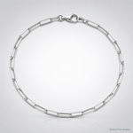 Sterling Silver Rhodium-plated 3.1mm D/C Paperclip Chain - Lifestyle View