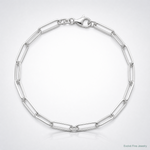 Sterling Silver Rhodium-plated 3.5mm D/C Paperclip Chain - Lifestyle View