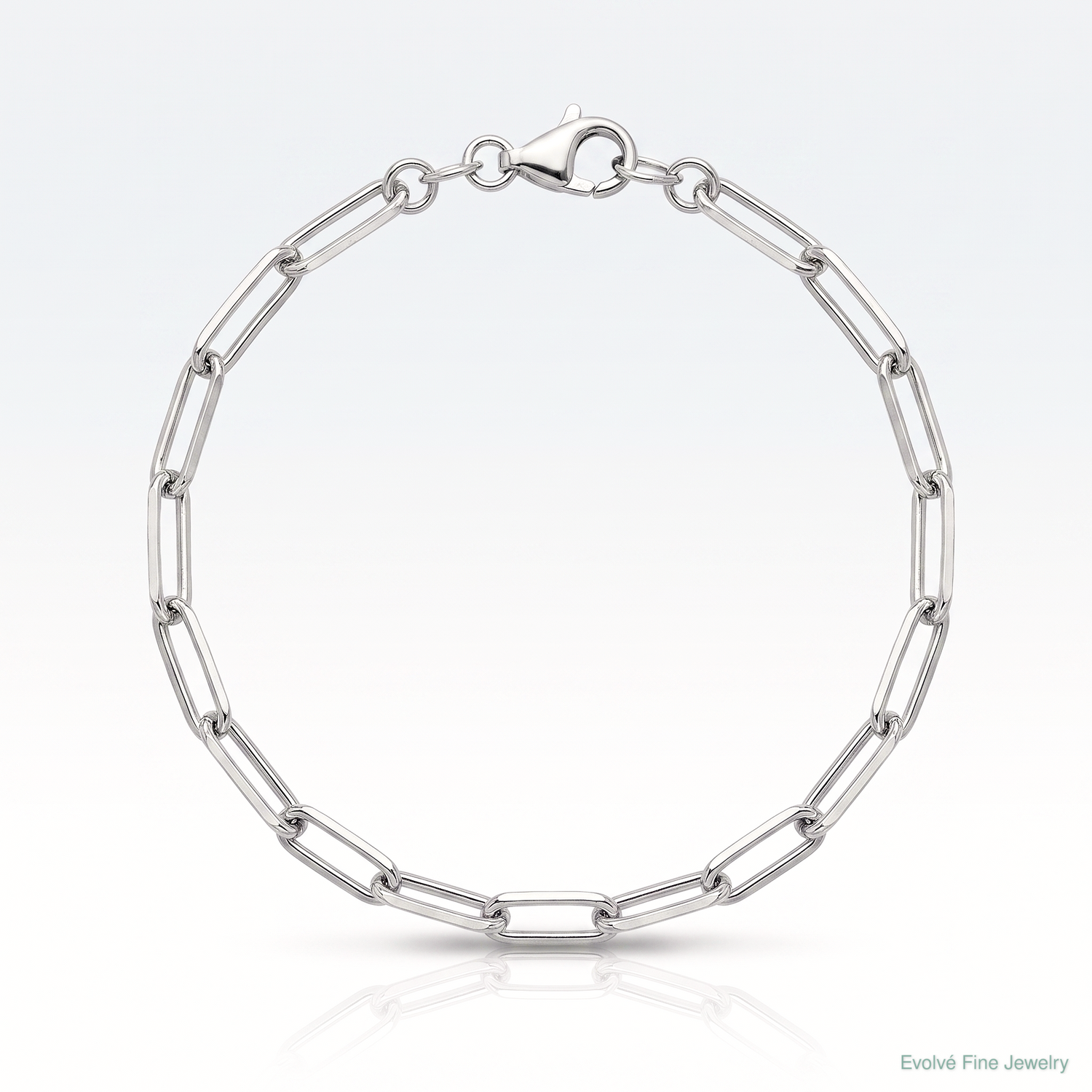 Sterling Silver Rhodium-plated 4.4mm D/C Paperclip Chain - Lifestyle View