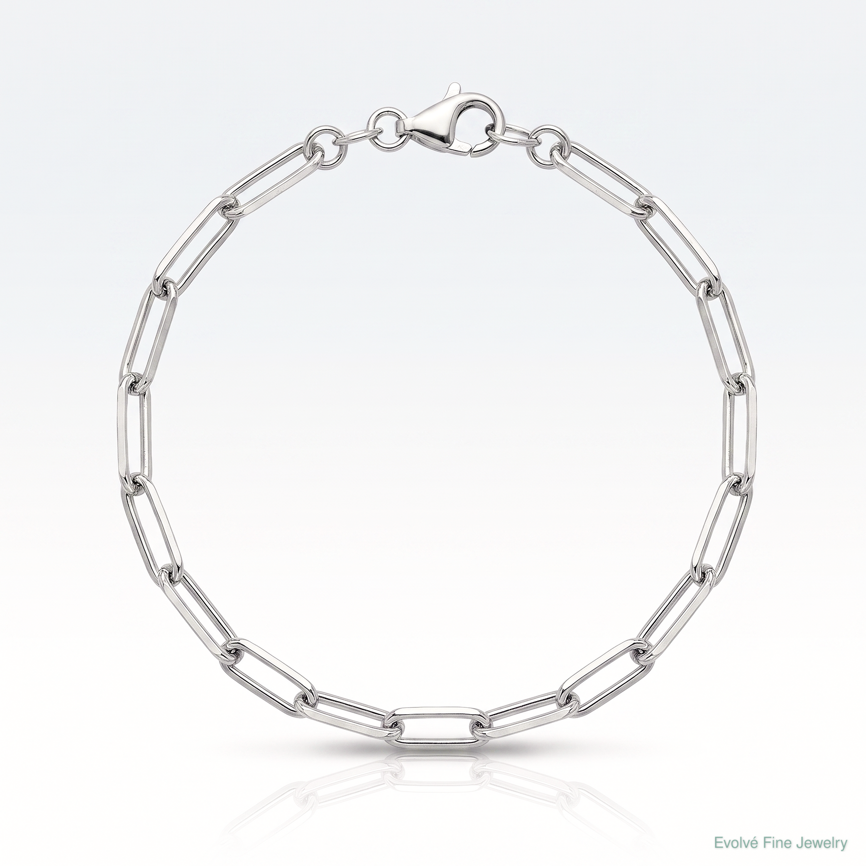 Sterling Silver Rhodium-plated 4.4mm D/C Paperclip Chain - Lifestyle View