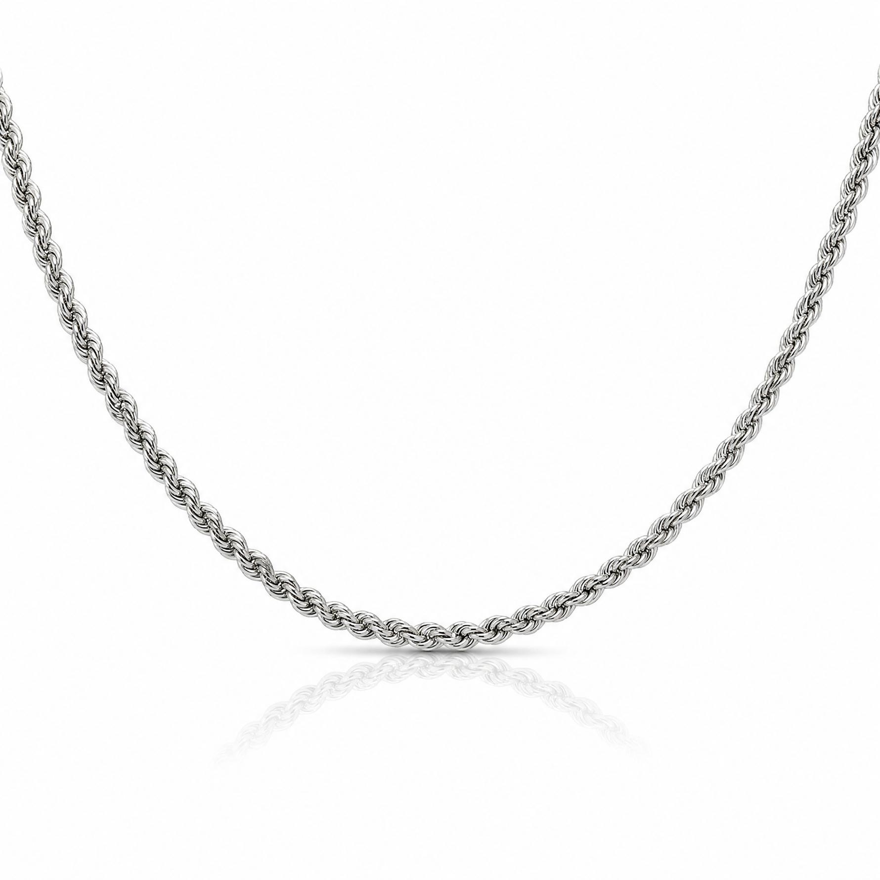 Sterling Silver 2.5mm Solid Rope Chain - Lifestyle View