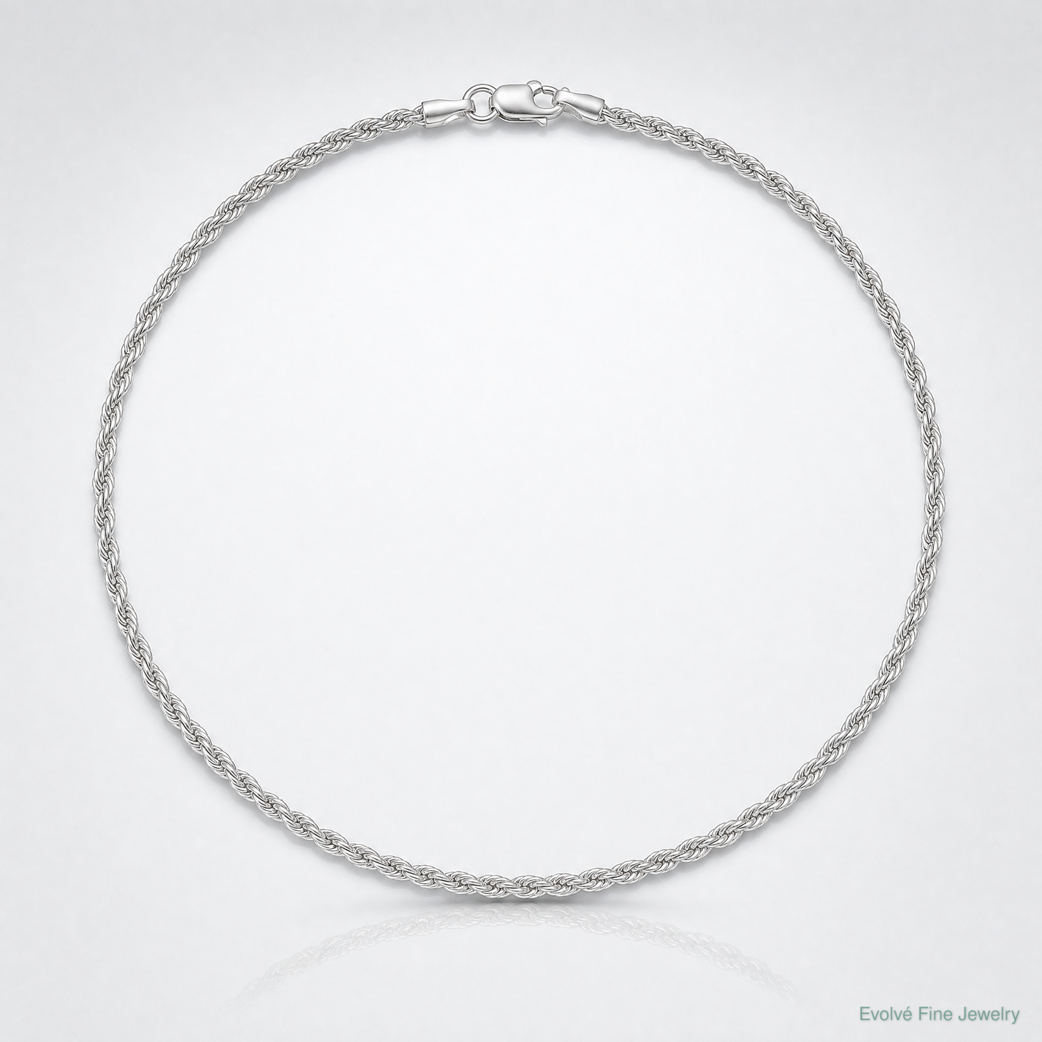 Sterling Silver 2.5mm Solid Rope Chain - Lifestyle View