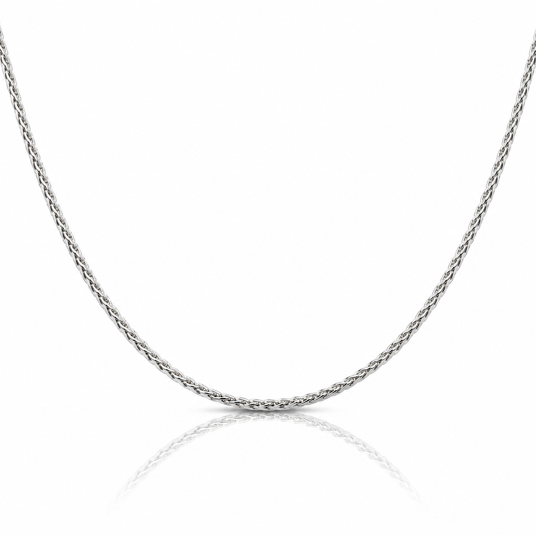 Sterling Silver Rhodium-plated 1.5mm Diamond-Cut Spiga Chain - Lifestyle View