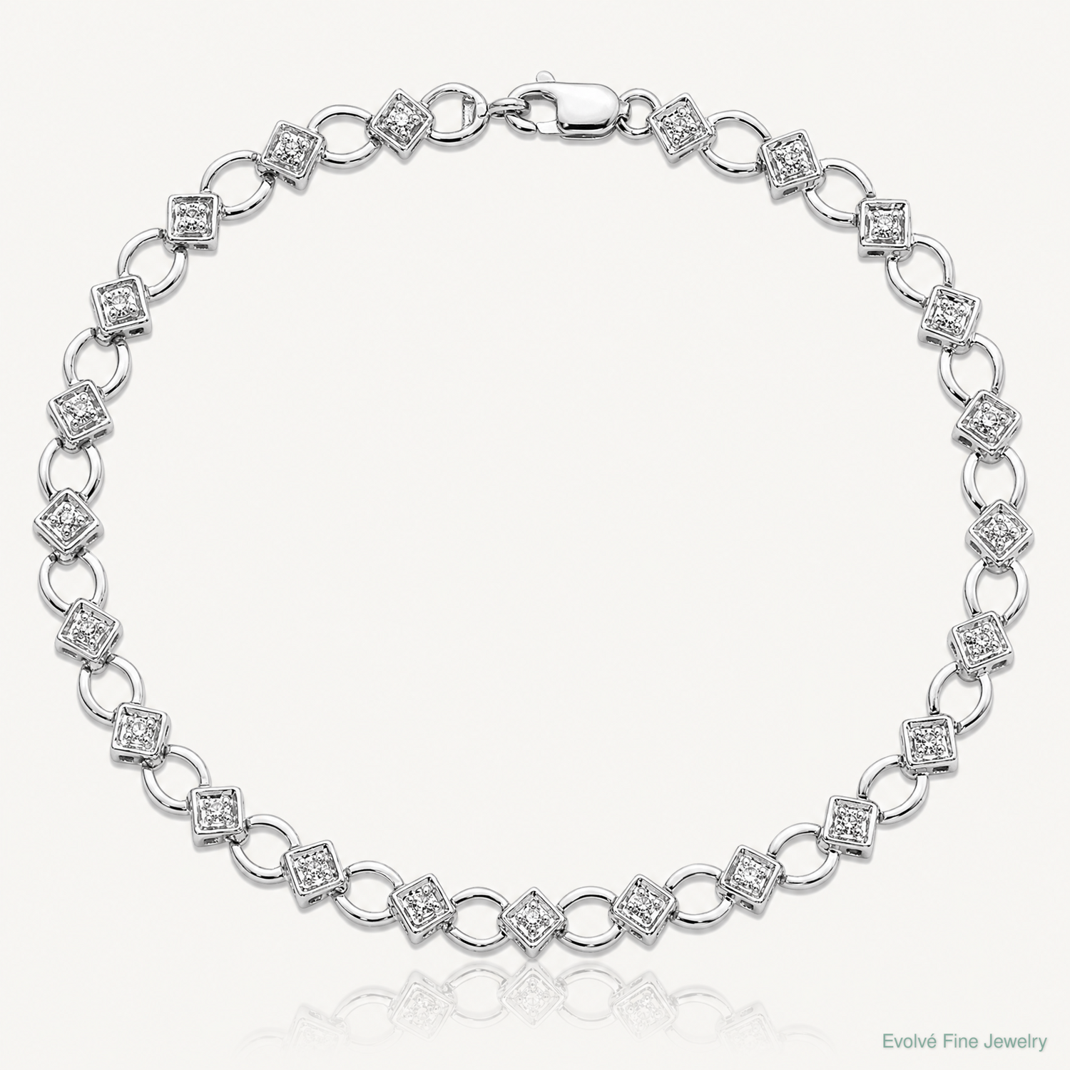 Sterling Silver Rhodium-plated Diam. Bracelet - Lifestyle View