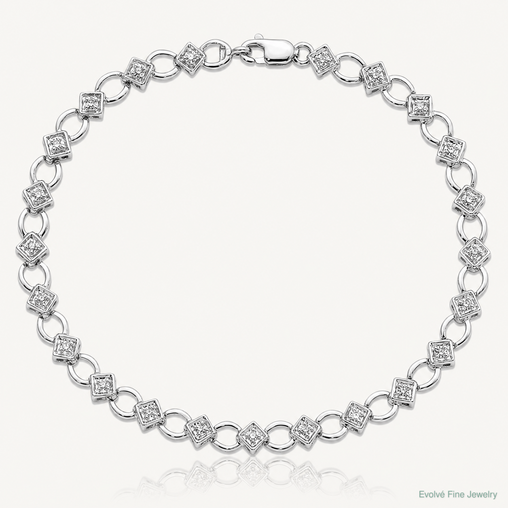 Sterling Silver Rhodium-plated Diam. Bracelet - Lifestyle View