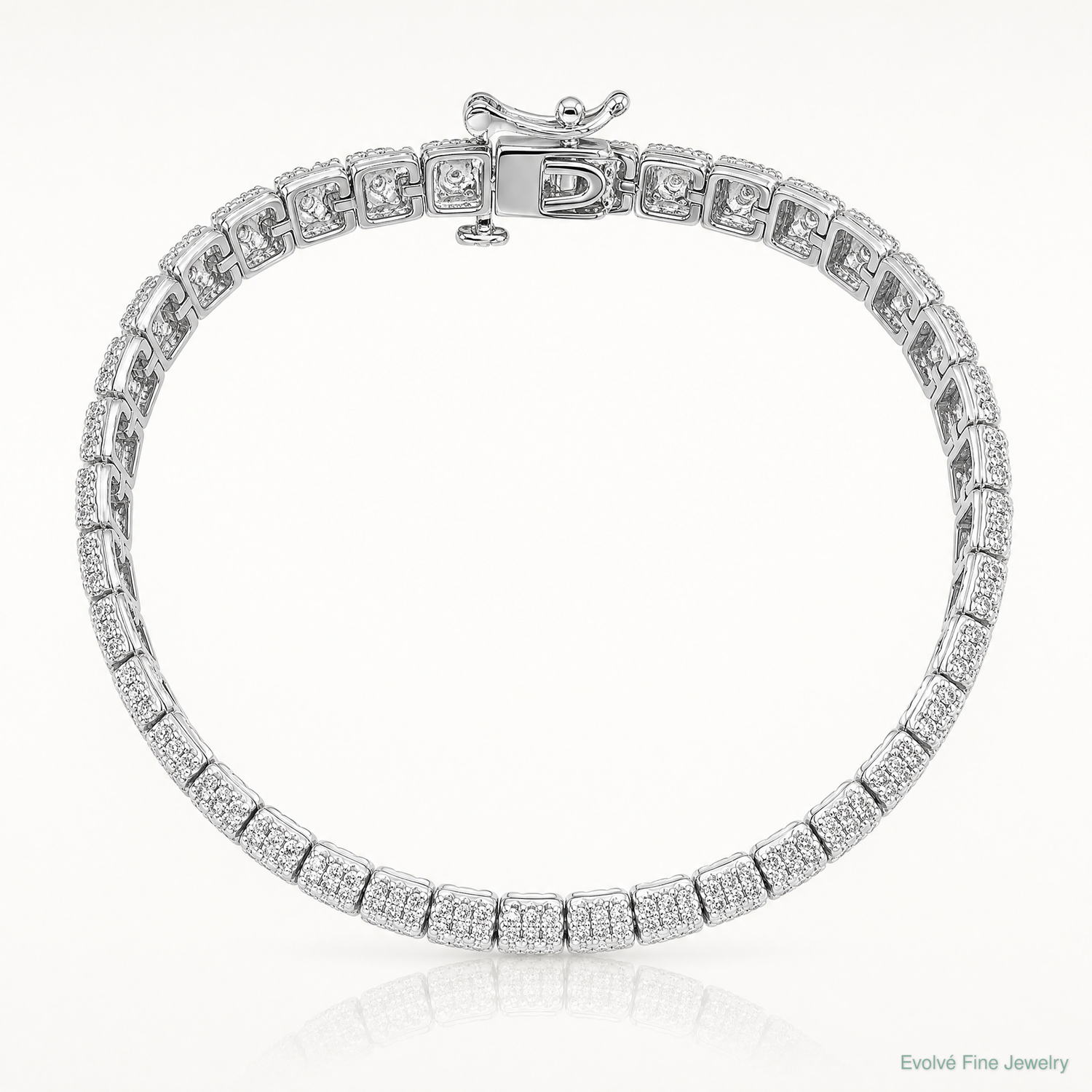 Sterling Silver Rhodium Plated Diamond Bracelet - Lifestyle View