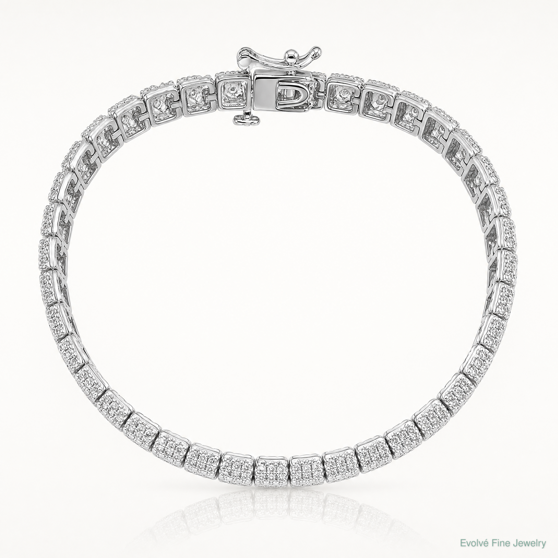 Sterling Silver Rhodium Plated Diamond Bracelet - Lifestyle View