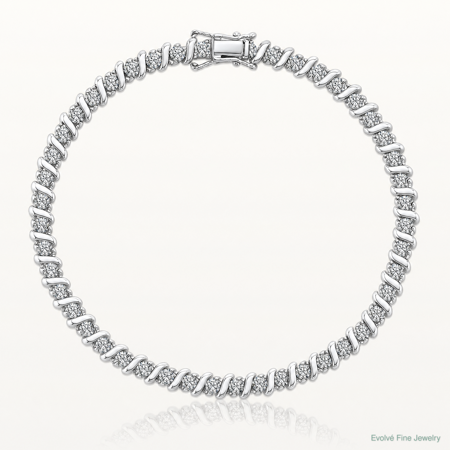 Sterling Silver Rhodium-plated Diam. Fancy Bracelet - Lifestyle View