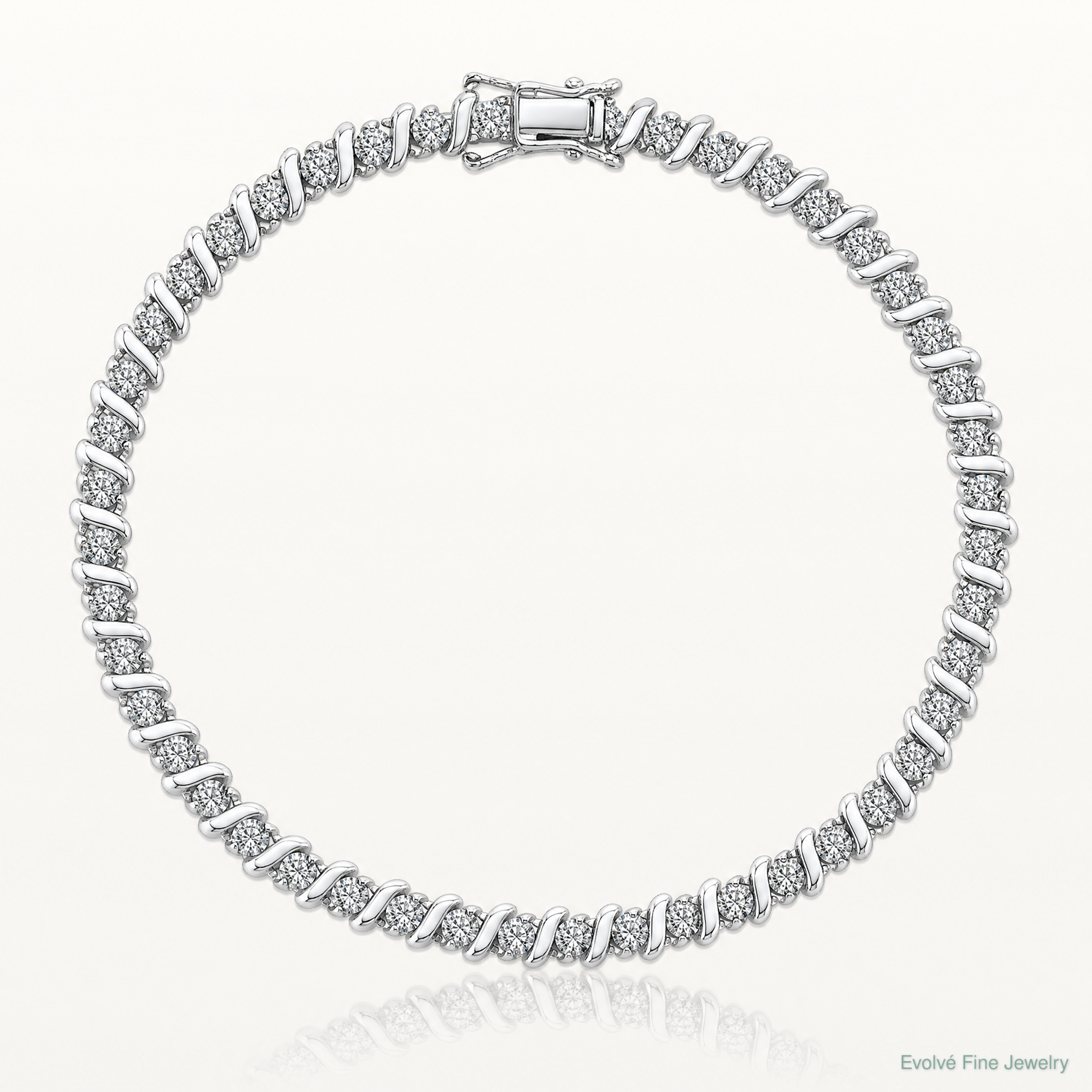 Sterling Silver Rhodium-plated Diam. Fancy Bracelet - Lifestyle View