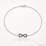 Sterling Silver Rhod 0.1ct. Blk/Wht Dia. Rvsble Infinty w/.5in ext. Bracele - Lifestyle View