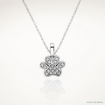 Sterling Silver Rhod 0.15ct. Blk & White Dia. Reversible Pawprint Pendant - Lifestyle View