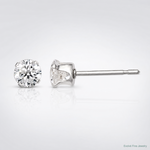 Sterling Silver 4mm Round Snap Set CZ Stud Earrings - Lifestyle View