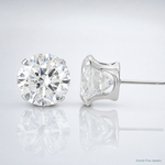 Sterling Silver 10mm Round Snap Set CZ Stud Earrings - Lifestyle View
