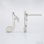Sterling Silver Musical Note Mini Earrings - Lifestyle View